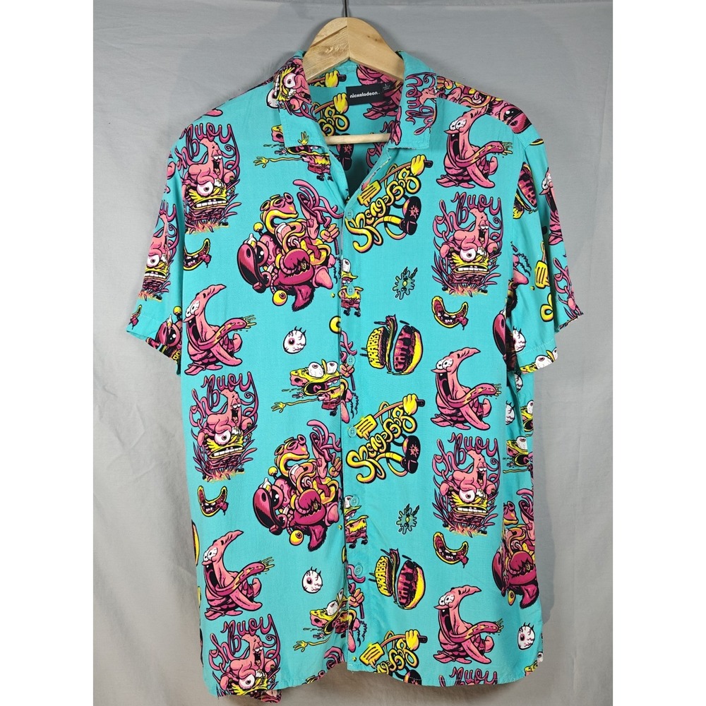 Sponge Bob and Patrick button-up shirt Men's Large‎ Nickelodeon
